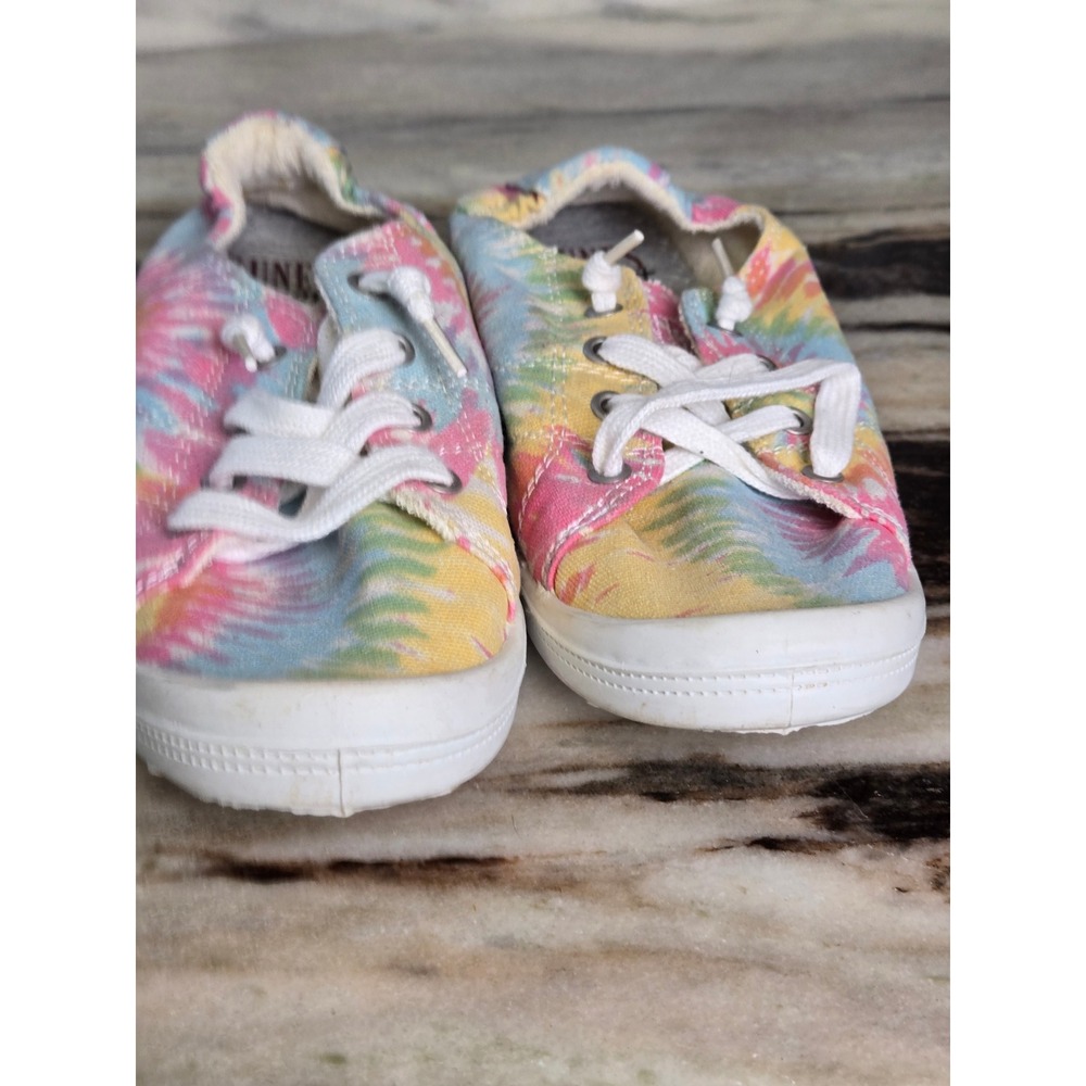 Dunes Sport Reesa Tie Dye Slip On Sneakers Pink Yellow‎ Blue Womens Size 7.5M